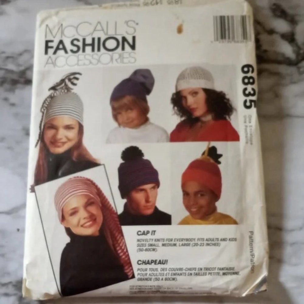 SEWING PATTERN - #6835 McCall's Sewing Headwear Hats For Entire Family